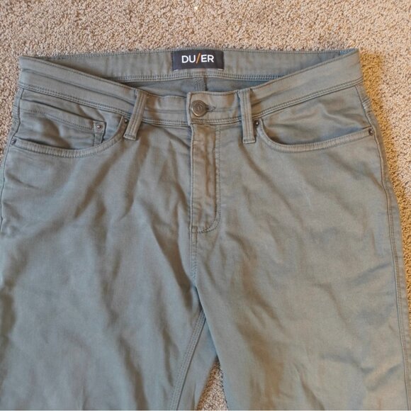 DU/ER N2X Slim Fit Mens Pants 33x30 Green Casual Everyday Outdoor Stretch - Picture 7 of 7